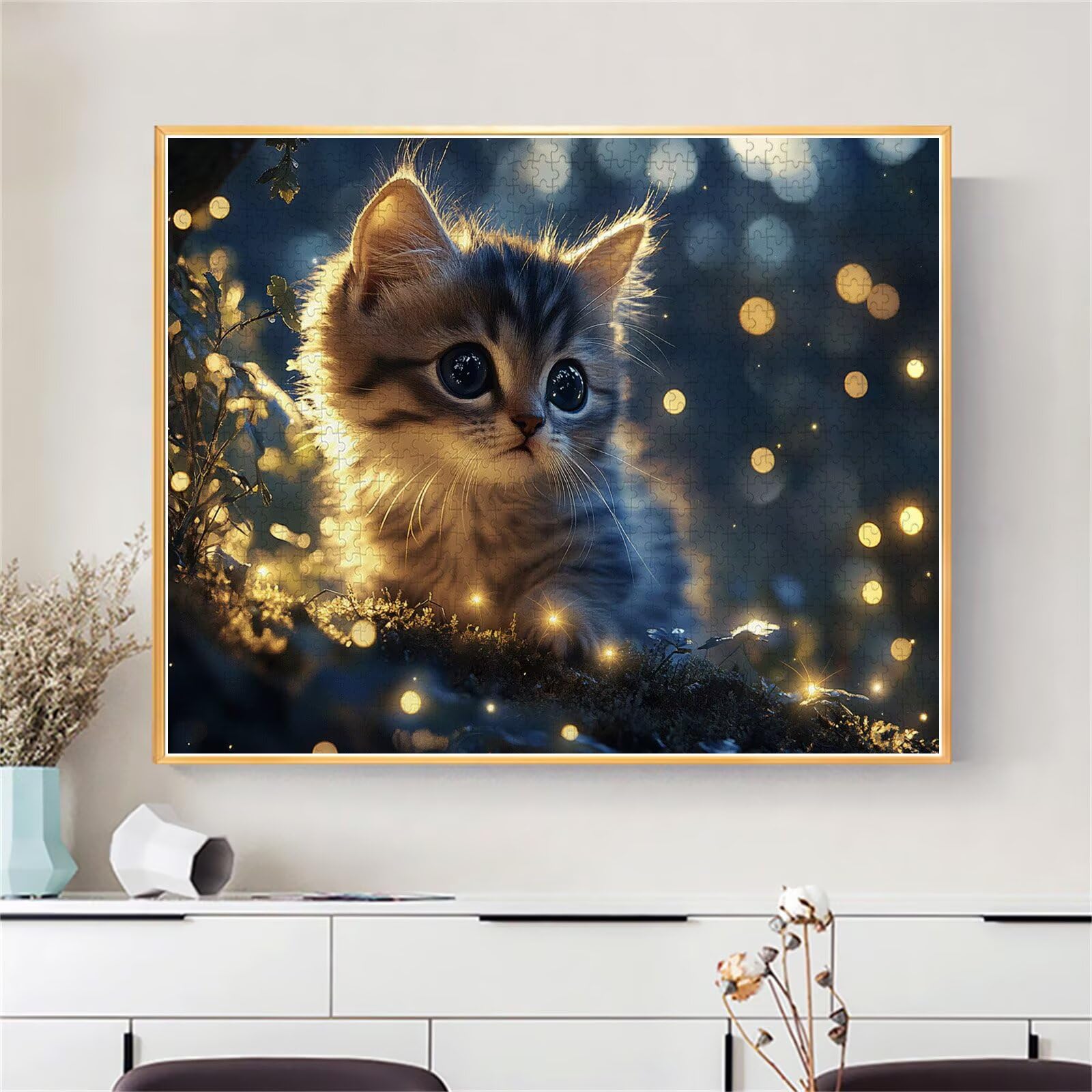 Puzzle Erwachsene 2000 Teile Katze Glühwürmchen Educa Jigsaw für Kinder ab 8 Jahren Mädchen Jungen, Erwachsene Impossible Klassische Puzzles Schwer, Anspruchsvoll Spielspaß, Geschenke 70x99cm t-702