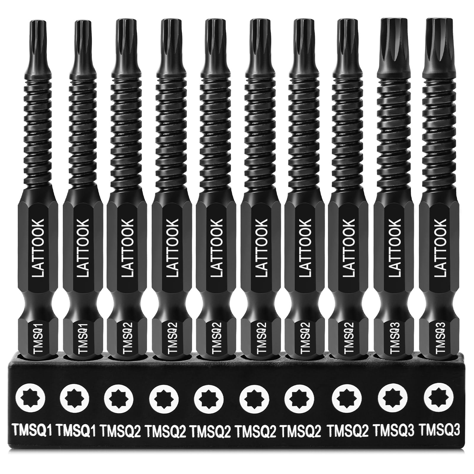 Double Square 8 Point Star Bit Set (#1, #2, #3) | LATTOOK 10PCS 2
