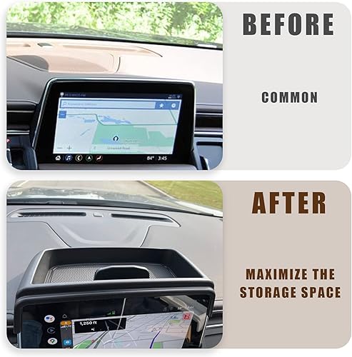 Miniatura 3 de Muslogy Caja de Almacenamiento para Tablero Compatible con GMC Yukon Chevy Tahoe Suburban 2021 2022 2023 2024 Accesorios Inserto Detrás de Pantalla