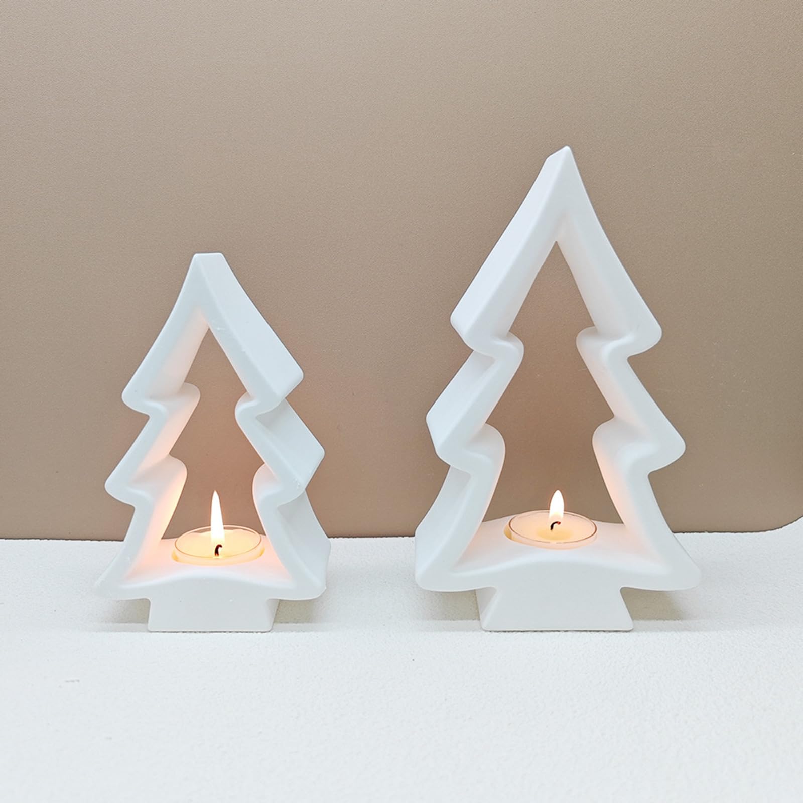 Moldes de silicona para árbol de Navidad, portavelas, moldes de yeso, molde para decoraciones navideñas, portavelas, molde de silicona, árbol de Navidad, portavelas, suministros para manualidades