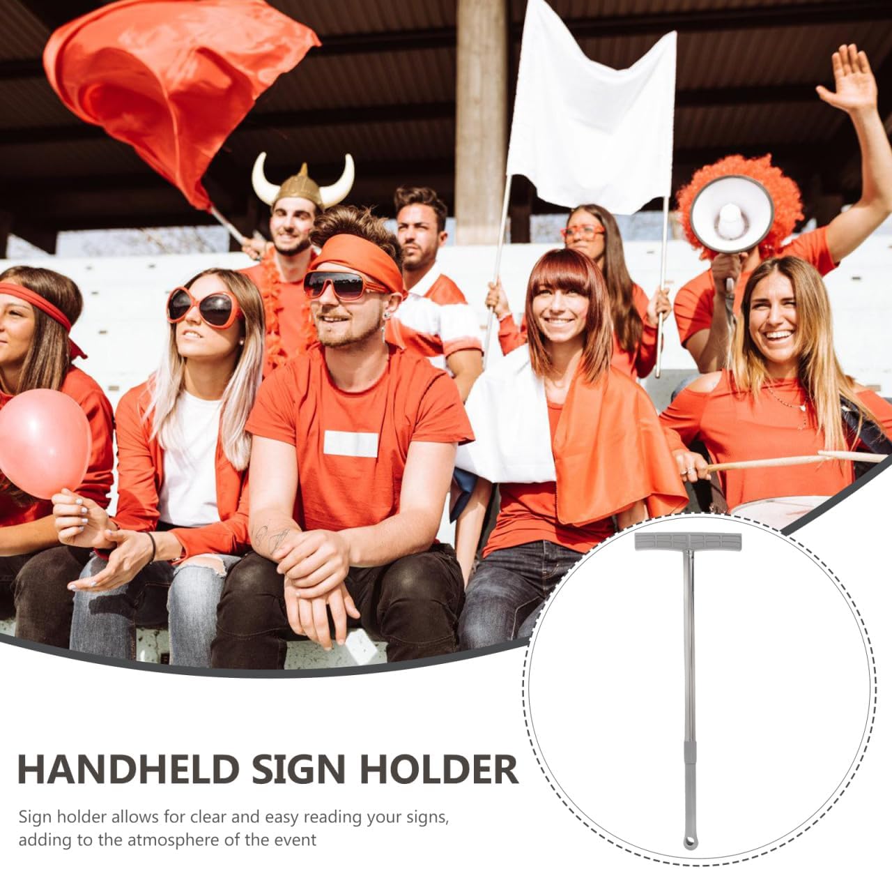 DOITOOL Retractable Telescoping Stainless Steel Sign Holder Pole with Hook for Handheld Display Signs in Sports Events Parades and Airport Pickups