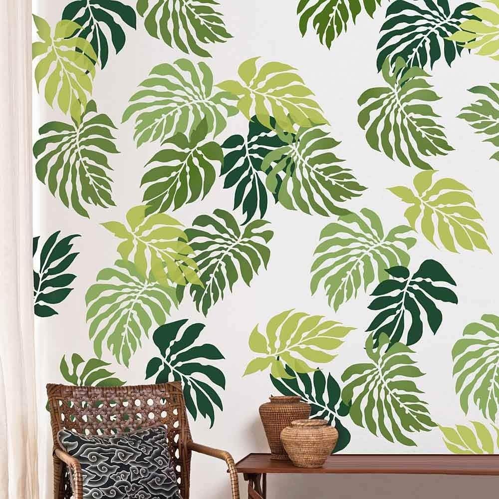 Bermuda Breeze Tropical Wall Stencil Kit – Tropical Stencils for Walls - Tropical Stencil Design – Reusable Stencil for Painting Walls – Try Stencil Instead of Wallpaper and Save Lots on Room Makeover