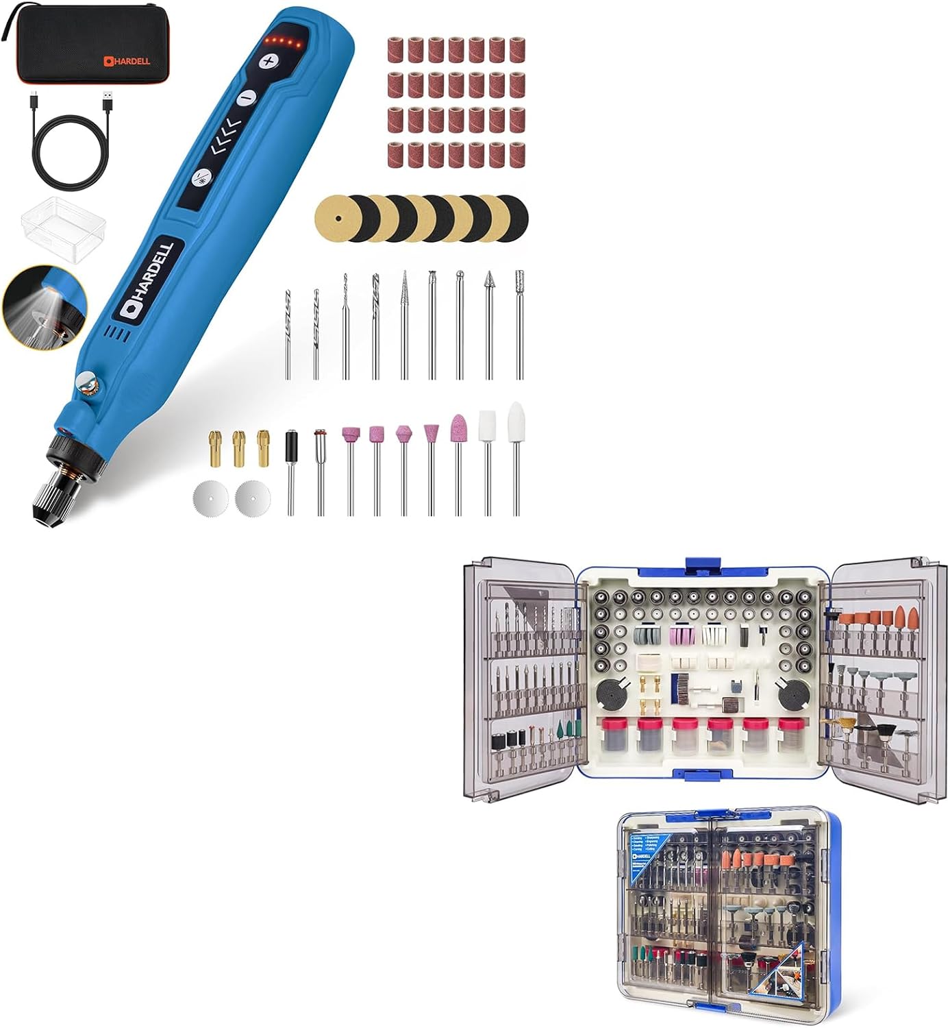HARDELL Mini Cordless Rotary Tool & 508pcs Rotary Tool Accessories
