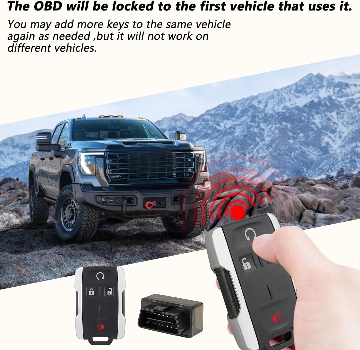 2pcs Keyless Entry Remote Key Fob Kit Compatible for Chevrolet Colorado 2015-2021, Chevrolet Silverado 2014-2018, GMC Canyon 2015-2021, GMC Sierra 2014-2018（M3N32337100）