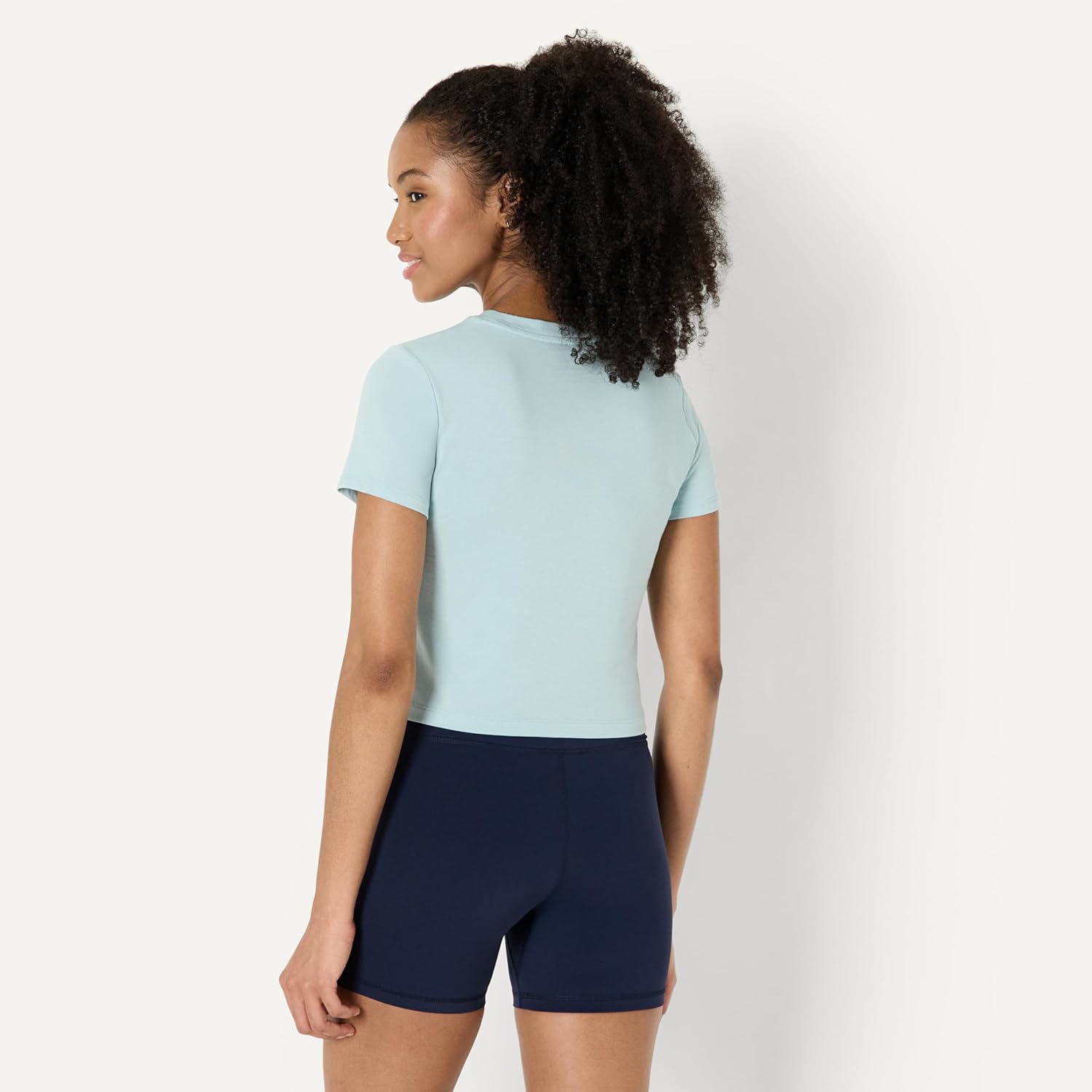 Amazon Essentials Women's Active Soft Cotton Crewneck Short Sleeve Yoga Workout Lightweight Cropped T-Shirt - Image 3