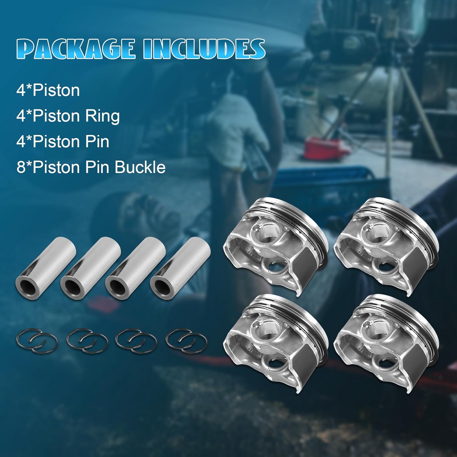 4PCS Piston Ring Set Φ21mm 06H107065AM for 2.0T Engine - Compatible with Passat Tiguan GTI Jetta TT A3 A4 Q5 2.0L Automotive Replacement Piston Rings Engine Accessories Kit