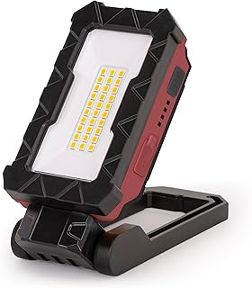 LUTEC Rechargeable Work Light, 1000 Lumens LED Magnetic Light with Magnetic Base and Hanging Hook，360°Rotate and 200°Swivel for Car Repair, Emergency and Camping (Red)
