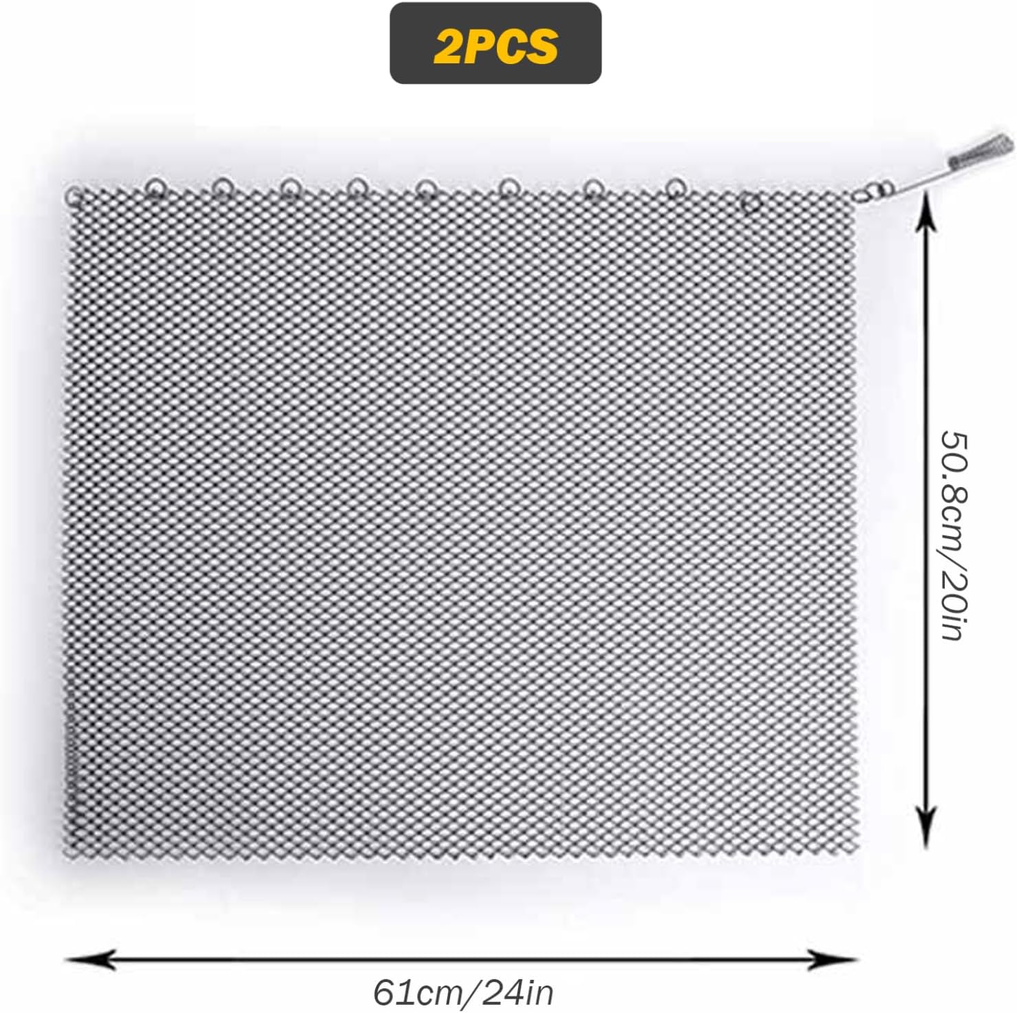Fireplace Screen with Pulls 1 Pair Spark Guard Fireplace Mesh Screen Curtain Rust Heat Resistant Home Guard, 24x20in