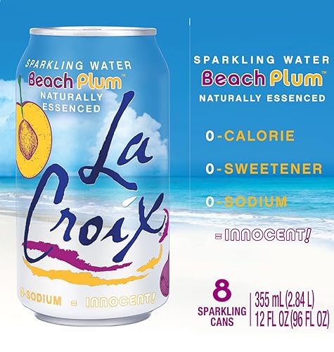 Miniatura 4 de Agua espumosa La Croix, ciruela de playa, 12 fl oz (paquete de 8)