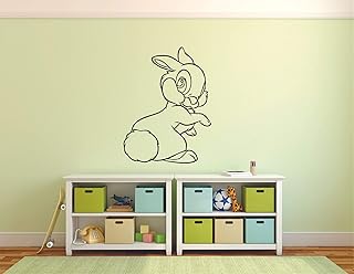 Cute Thumper Rabbit Bambi Friend Character Cartoon Wall Sticker Art Decal for Girls Boys Room Bedroom Nursery Kindergarten House Fun Home Decor Stickers Wall Art Vinyl Decoration Size (30x27 inch)