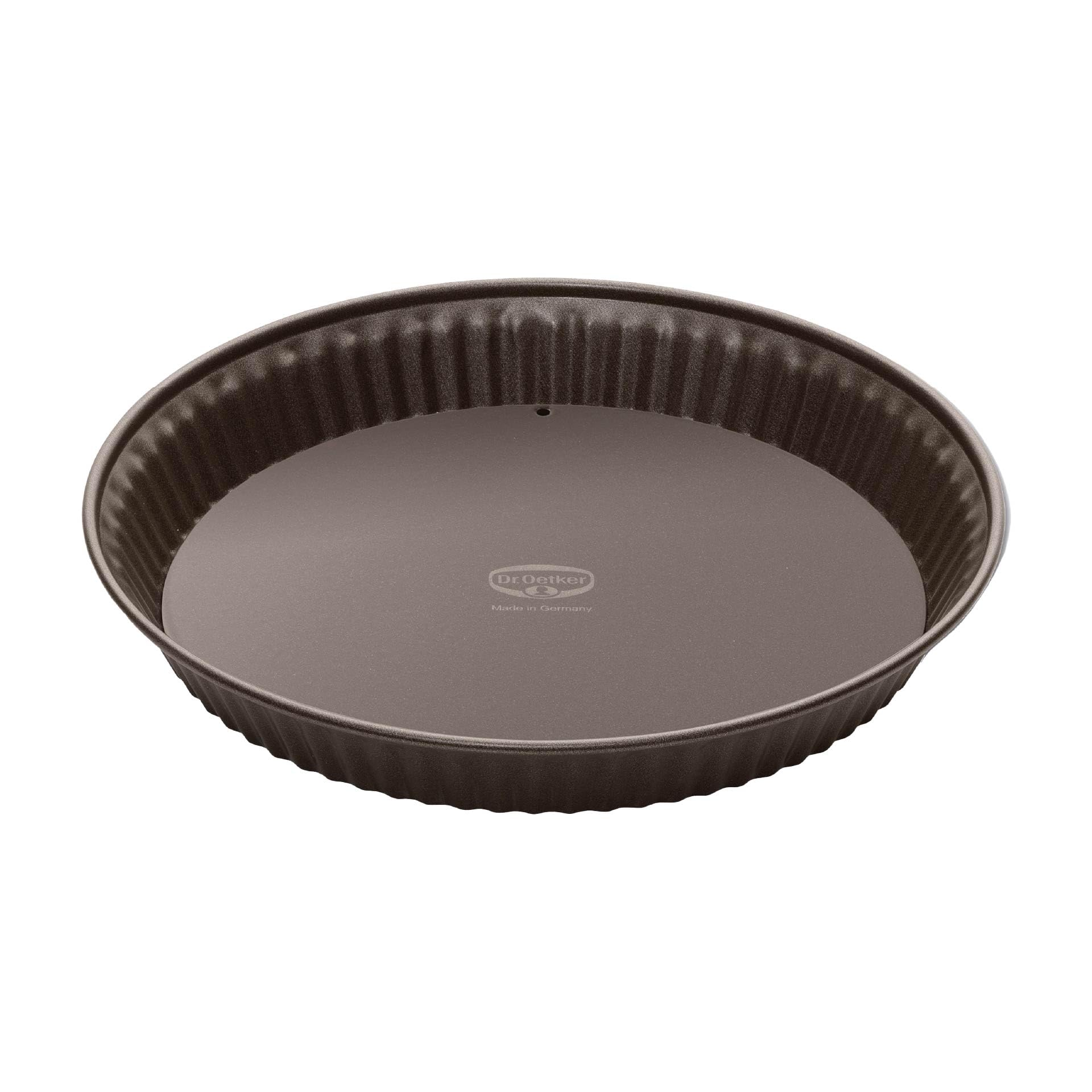 Dr. Oetker Moule à quiche avec fond amovible en émail - Diamètre : 28 cm - Moule à tarte avec revêtement antiadhésif renforcé en céramique - Fond résistant aux coupures et aux rayures - Résistant à la