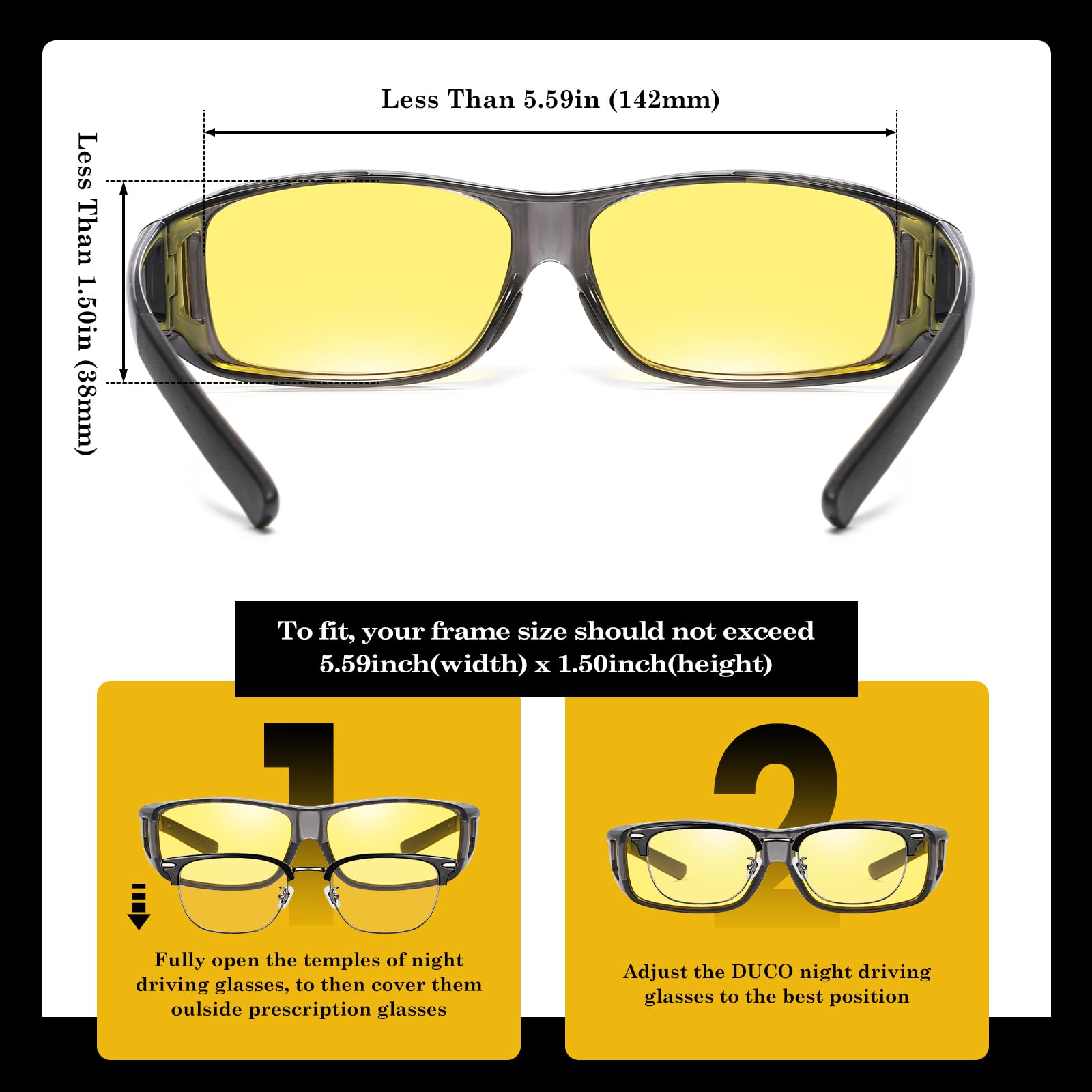 Snapklik.com : Night Vision Driving Glasses Fit Over Glasses For Men ...