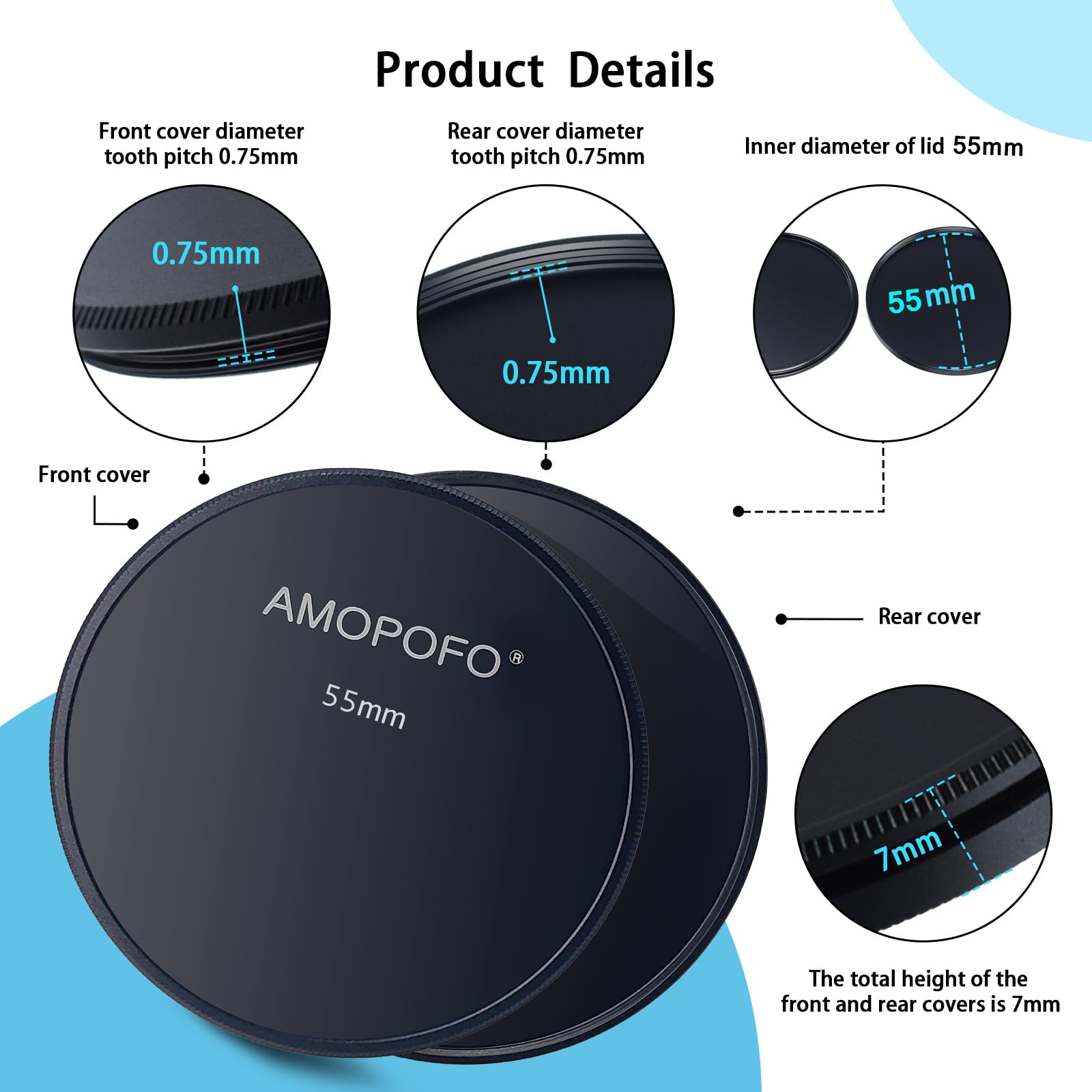 Set Copriobiettivo In Alluminio Da 55 Mm Per Filtri ND, CPL E UV – Protezione Antipolvere