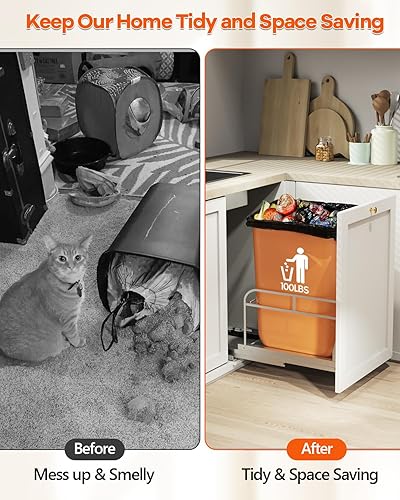 Miniatura 4 de Kit de bote de basura extraíble debajo del gabinete con rieles de cierre suave (bote de basura no incluido), bote de basura extraíble debajo del