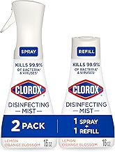 Clorox Disinfecting Mist, Lemon and Orange Blossom, 1 Spray and 1 Refill, 16 oz Each