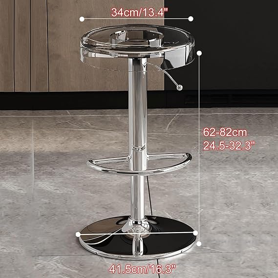 Swivel Counter Height Bar Stools with Acrylic, Bar Stools with Footrest, Modern Adjustable Modern Bar Chairs,Tall Armless Kitchen Island Stool,black rod,Green