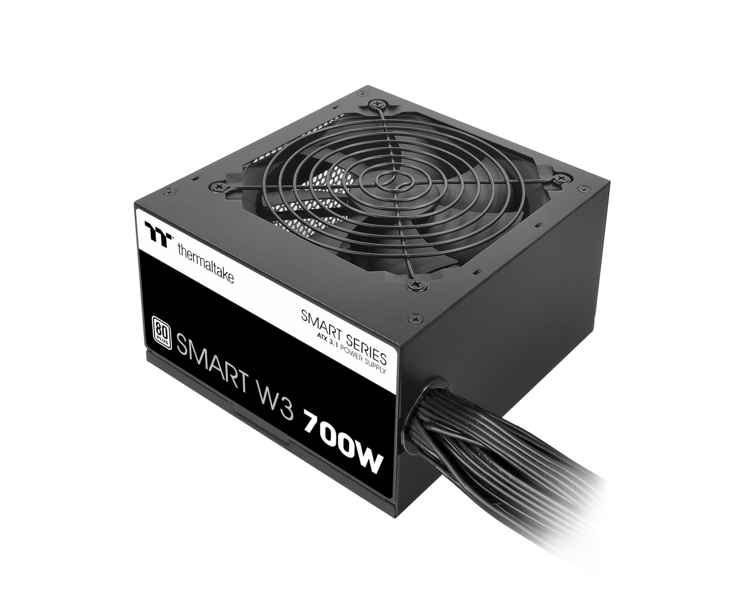 Thermaltake | Smart W3 700W | ATX | ATX 3.1 | 80 Plus | sehr leise | 120mm FDB Lüfter | 2X CPU 4+4 Pin | Single Rail +12V | DC DC Design | Schutzschaltungen OCP OVP UVP OPP SCP OTP | 5 Jahre Garantie