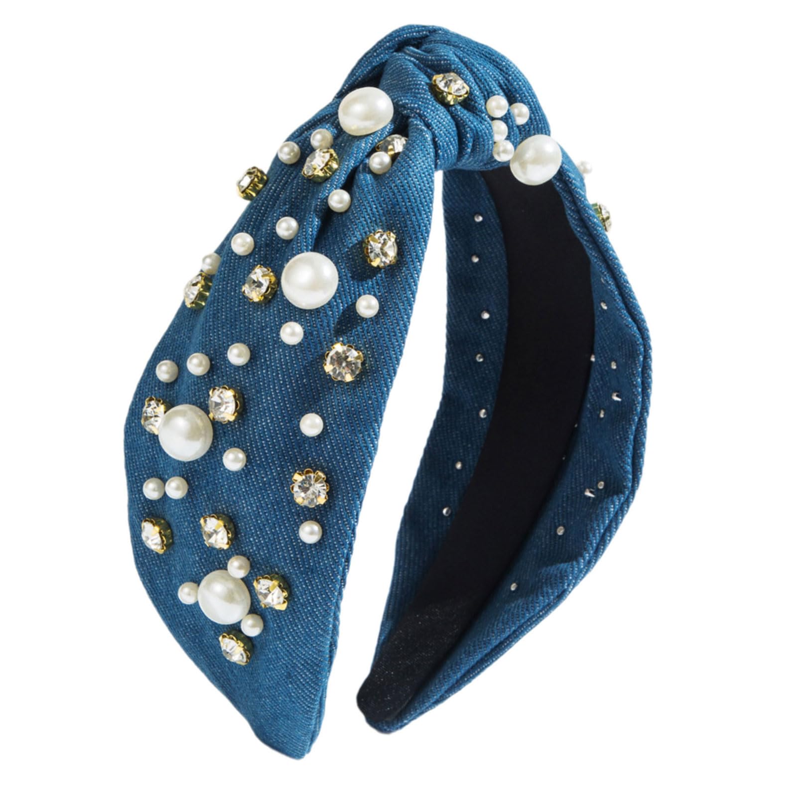 MICFENY Jeweled Headbands Ruched Costume Blingbling Hairband Party Karaoke Punk Photo Props Party Wide Hair Hoop Nightclub