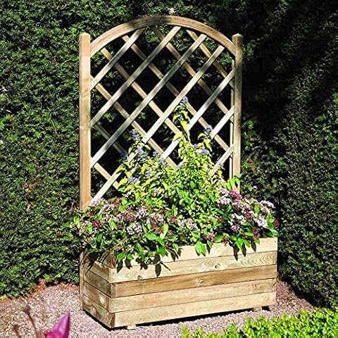 Rowlinson 85L Rectangular Planter with Lattice Cover