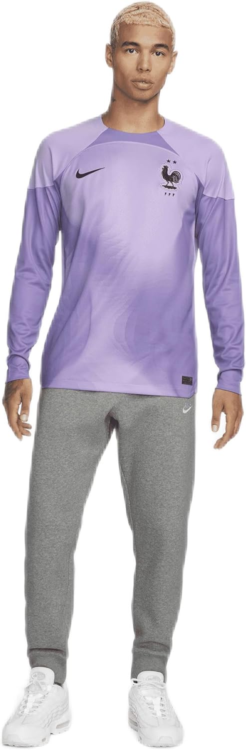 Nike French Football Federation FFF 2022/23 Stadium Goalkeeper Jersey DN0664-581 Lilac-Space Purple-Black Men's Large