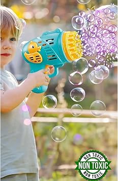 Pilli K p k Baloncuk Makinesi Tabancas  Yeni Tasar m Bol K p k S per Bubble Gun  rdek Fig rl , Mavi