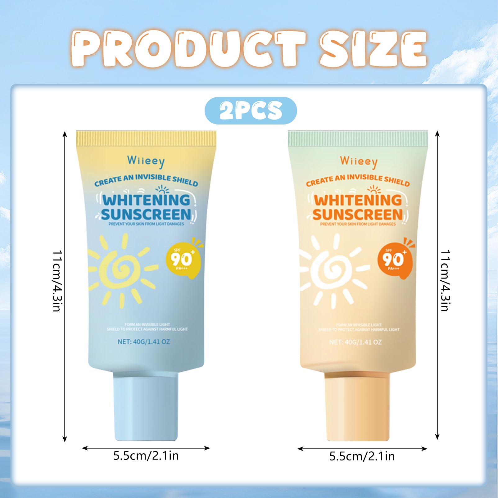 Pack de 2 Crèmes Solaires Enfants SPF 90+ - Haute Protection UV Visage & Corps, Texture Légère Non Grasse - Sans Microplastiques, Idéale Voyage et Sport - 2x40g
