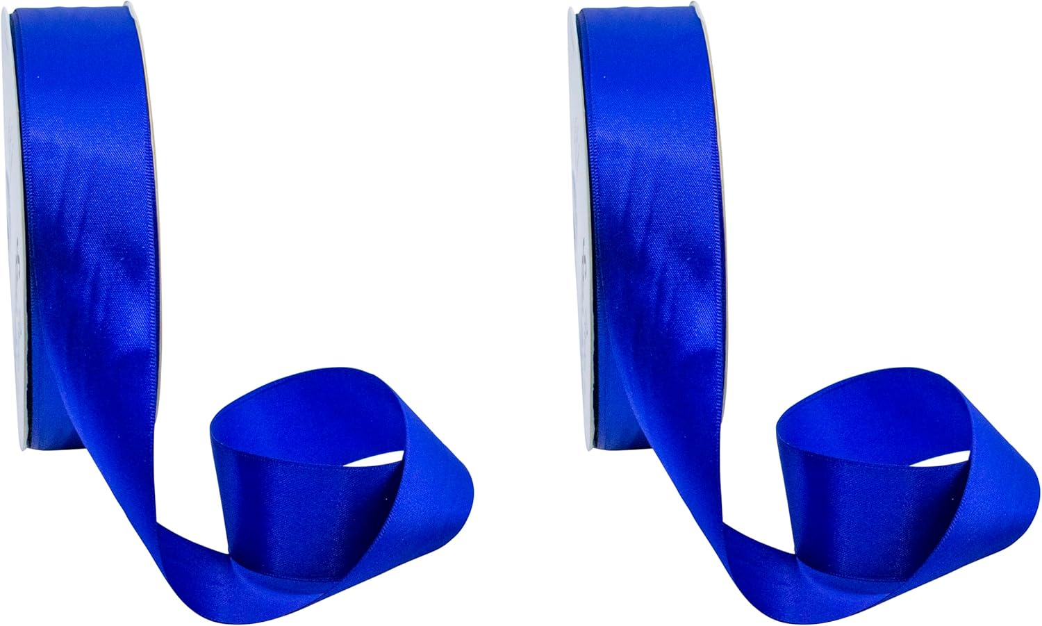 Set of 2 Double Faced Satin Ribbon 100 Yards (1 1/2", Royal Blue)