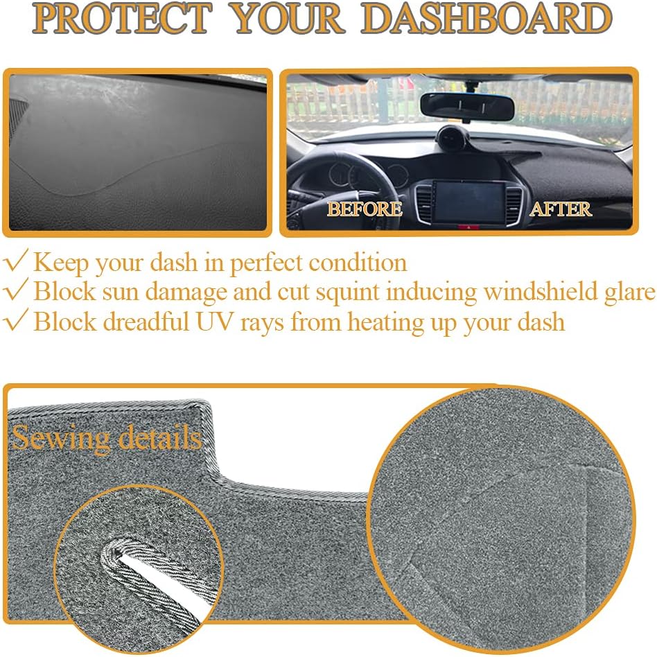 Dashboard Cover Dash Cover Mat Pad Carpet Custom Fit for Toyota 4Runner 2003 2004 2005 2006 2007 2008 2009 Without Dash Speaker (Dark Gray) Y17