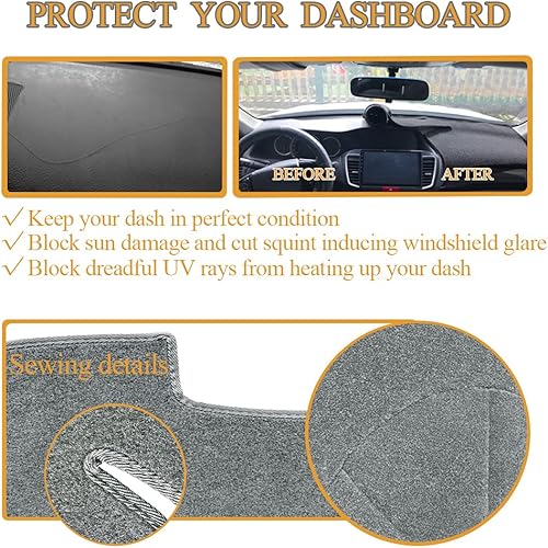 Miniatura 4 de Yiz Cubierta de tablero de salpicadero, alfombrilla personalizada para Toyota 4Runner 1996 1997 1998 1999 2001 2002 (gris oscuro) J84