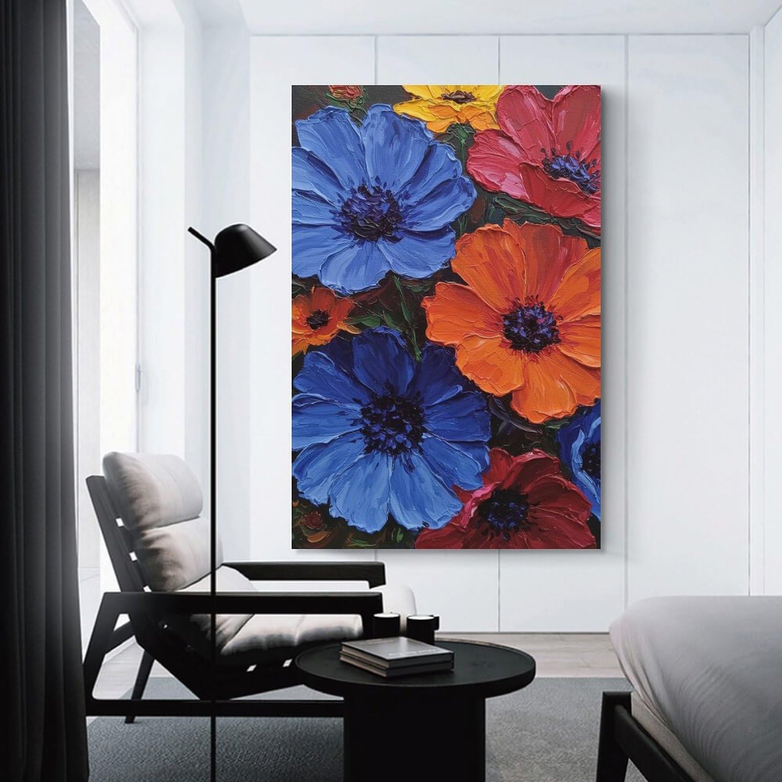 Junmoney Unframe-Style-8 Wall Picture Print Vibrant Flower Bouquet, 20X30inch(50X75cm), For Contemporary Homes, Apartments Or Offices, Decorative Canvas Decor For Home Updates