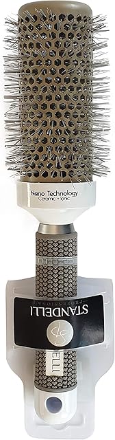 STANDELLI 44mm Round Blow Dry Hair Brush - Nano Technology Ceramic Ionic Barrel - High Temperature Resistant Hairbrush for Professional Quality Blow Drying and Styling, Medium Size
