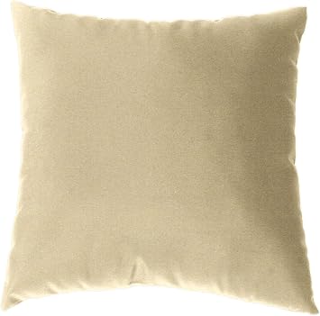 Cushion Source 17" x 17" Sunbrella Throw Pillow, Indoor/Outdoor Decorative Pillow, Fade and Water Resistant, Sunbrella Antique Beige