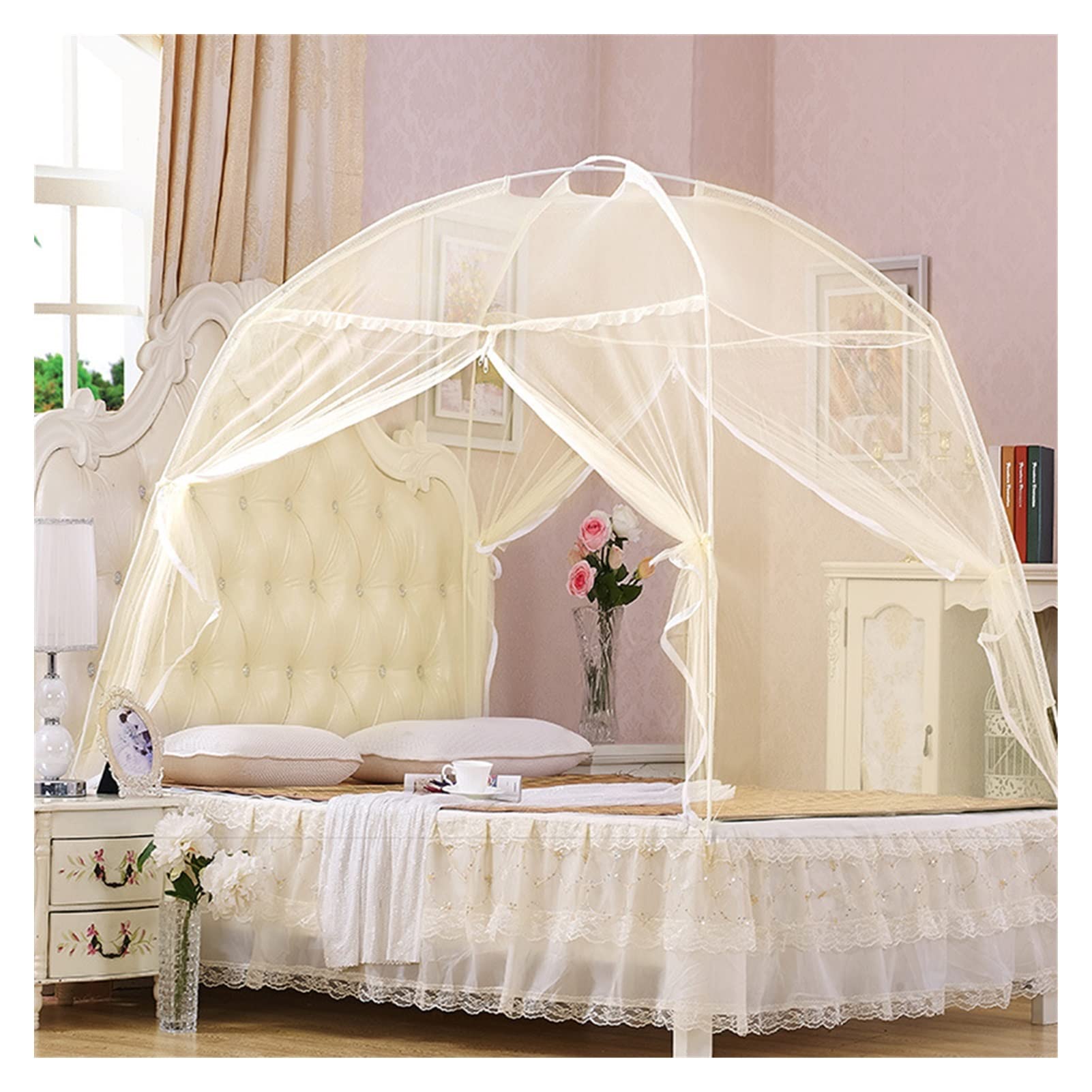 Moustiquaire pop-up 180 x 200 cm en maille robuste pour lit double