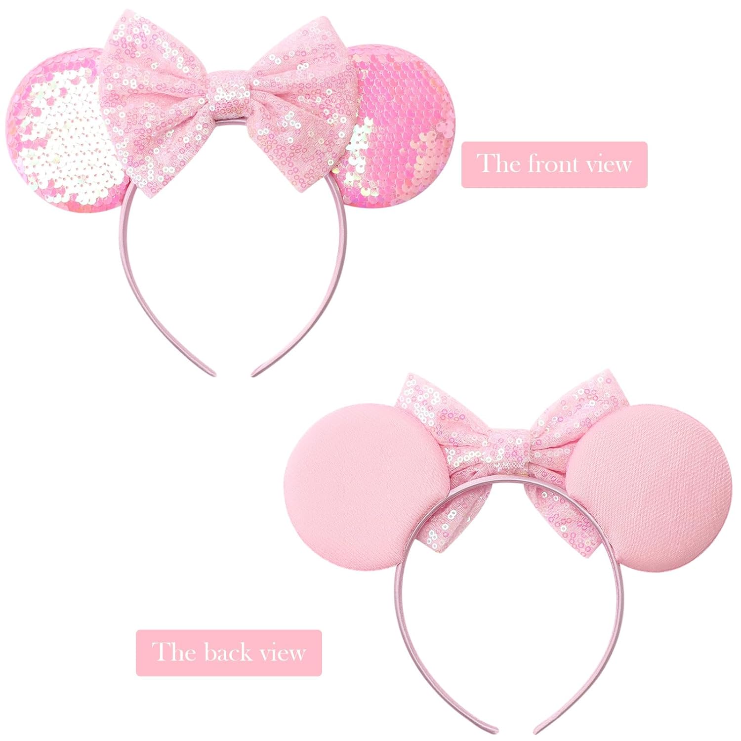 Mouse Ears Headbands with Bow Minnie Ears Cosplay Costume Hair Accessories for Women Birthday Party Decoration - Image 2