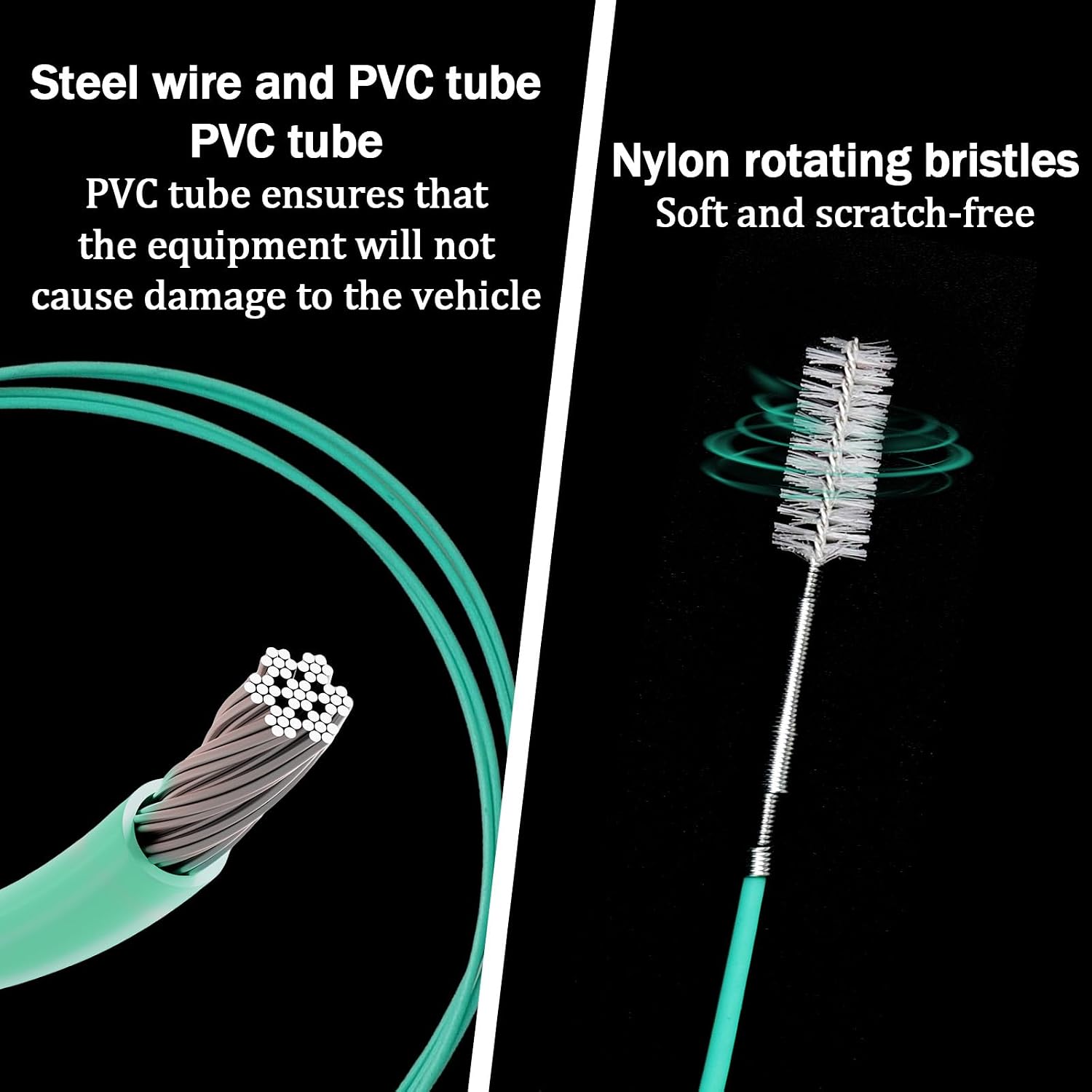 5PCS Updated Sunroof Drain Cleaning Tool Kit 118in Extra Long Flexible Tube Cleaning Brush with Pipe Cleaning Brush Syringe Hose Drain Brush Car Sunroof Drain Cleaner for Drains Sewers Windshields