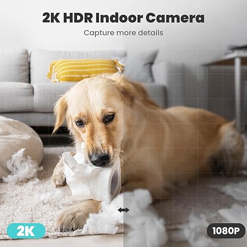 Miniatura 5 de litokam Cámara interior 2K, 360 cámaras de seguridad para el hogar con detección de movimiento, cámara para mascotas con aplicación de teléfono,