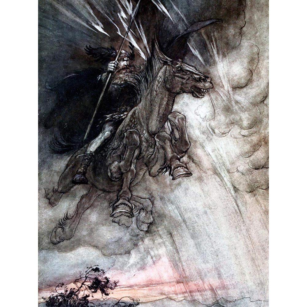 Artery8 Unframed Wall Art Painting Rhinegold And The Valkyries Frontis Fantasy12X16 Inch