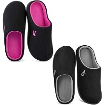 VeraCosy Slippers Set - Women's Two-tone Slipper Size 11-12, Black - Two-tone SlipperSize 13-14, Black Grey