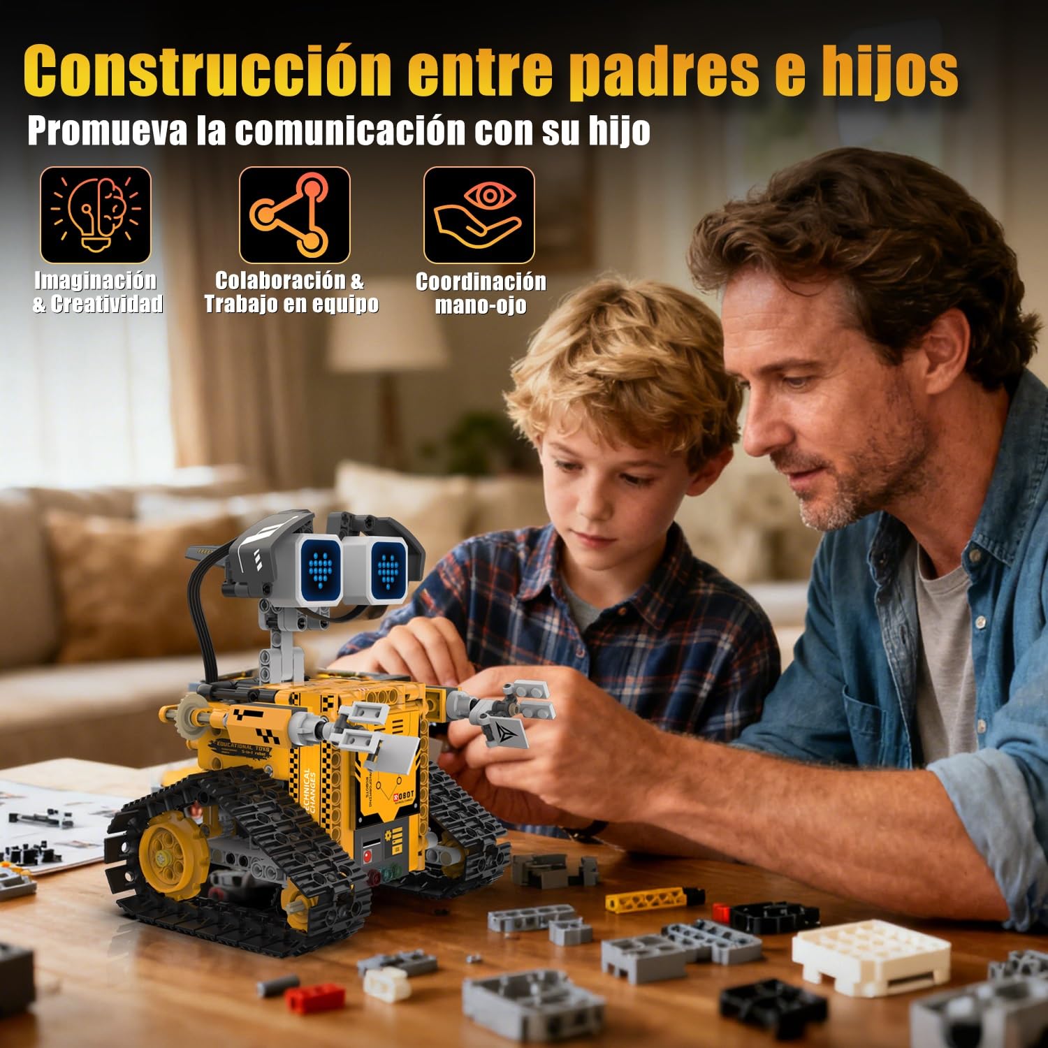 Robot de construcción de tecnología 5 en 1, robot con aplicación y mando a distancia | Technic Wall Robot Kit de construcción con 16 LED mímica, 373 piezas RC programable robot juguete regalo para 6 7 8 10 años
