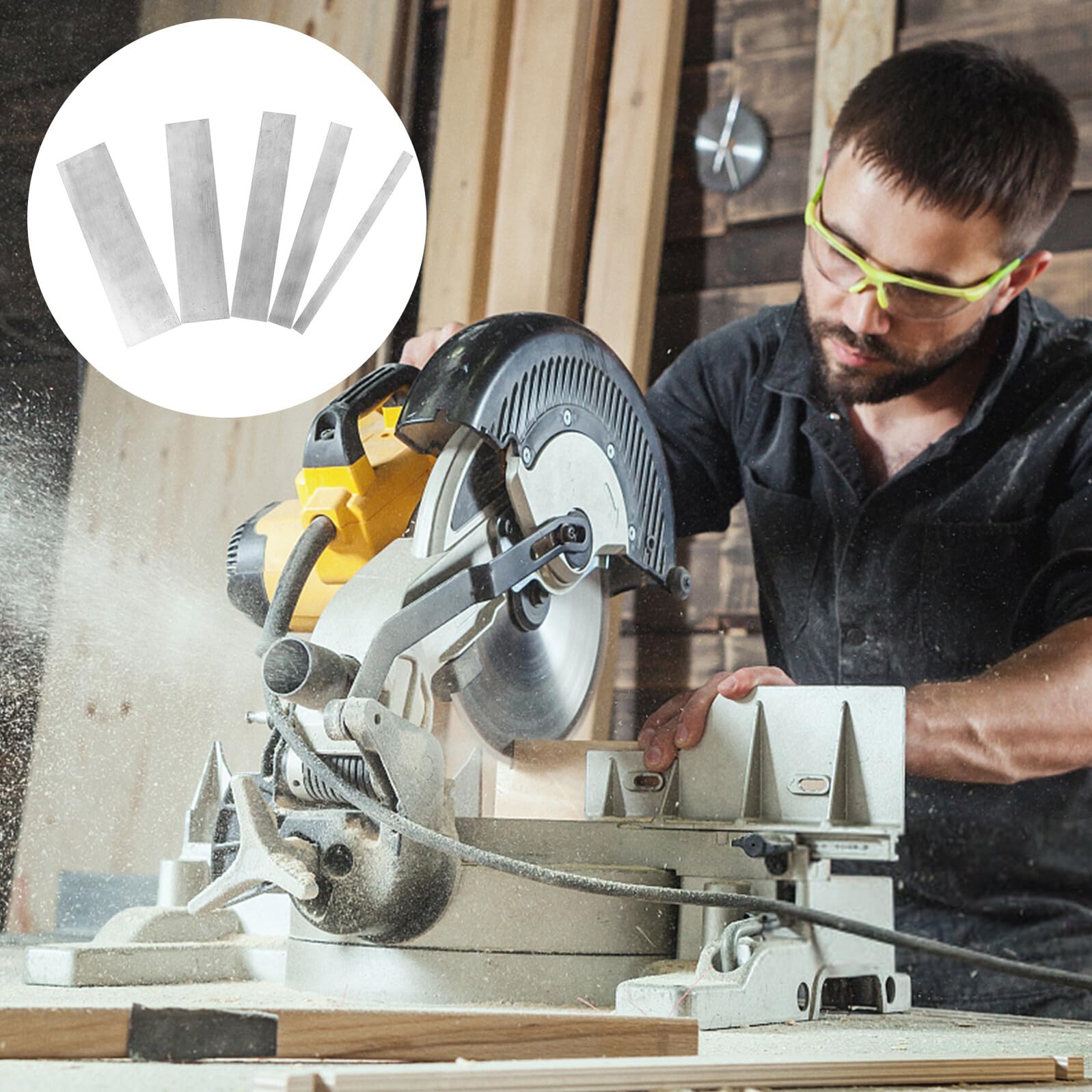 Ipetboom Lot de 5 Grattoirs à Bois en Acier Manganèse Haute Résistance Lames Incurvées de 1 à 5 CM Outils de Ponçage pour Meubles et Travaux de Menuiserie