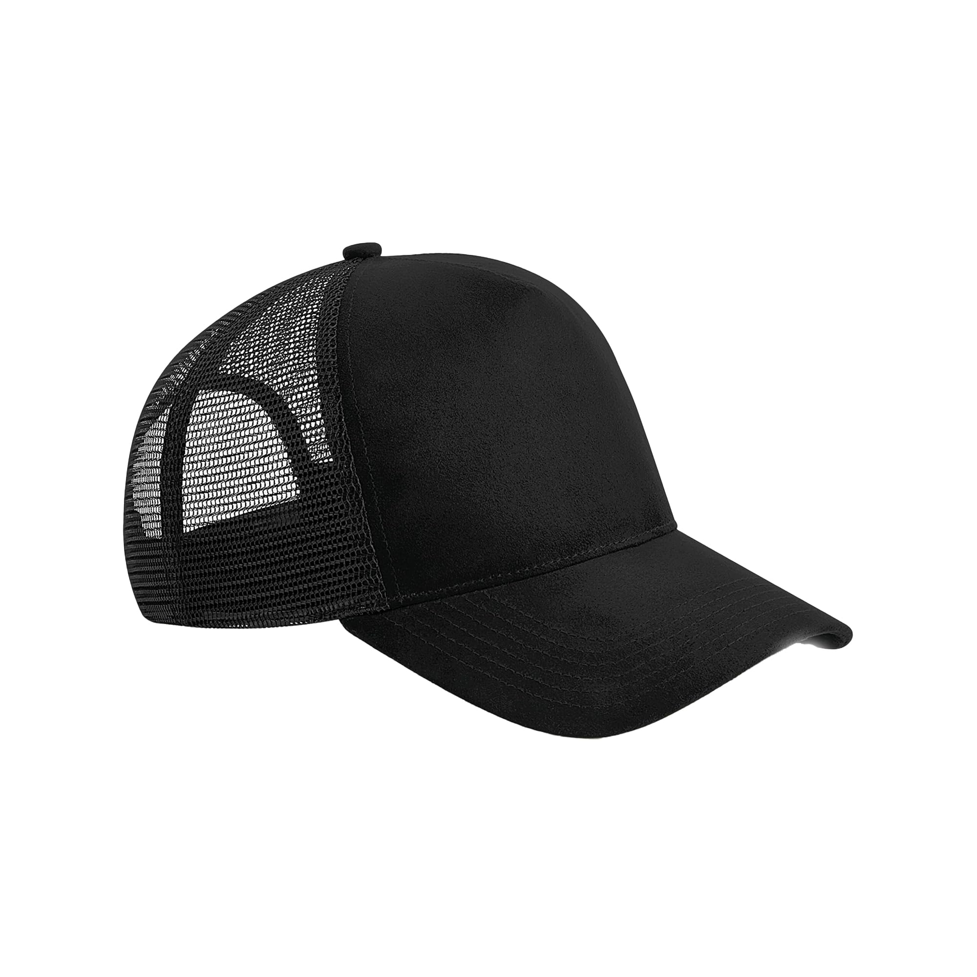 Beechfield B643 Suede Snapback Trucker Black