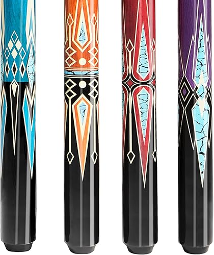 Miniatura 9 de Pool Stick Set of 4, Pool Sticks for Adults with 4 Billiard Chalks, 58inch Billiard Cue Sticks with Maple Wood, Bar Billiard Cue for Professional
