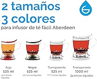 Vista 9 de GROSCHE Aberdeen - Infusor de té y tetera inteligente, sin BPA, diseño sin goteo, posavasos Fácil de preparar Fácil de limpiar Elaboración