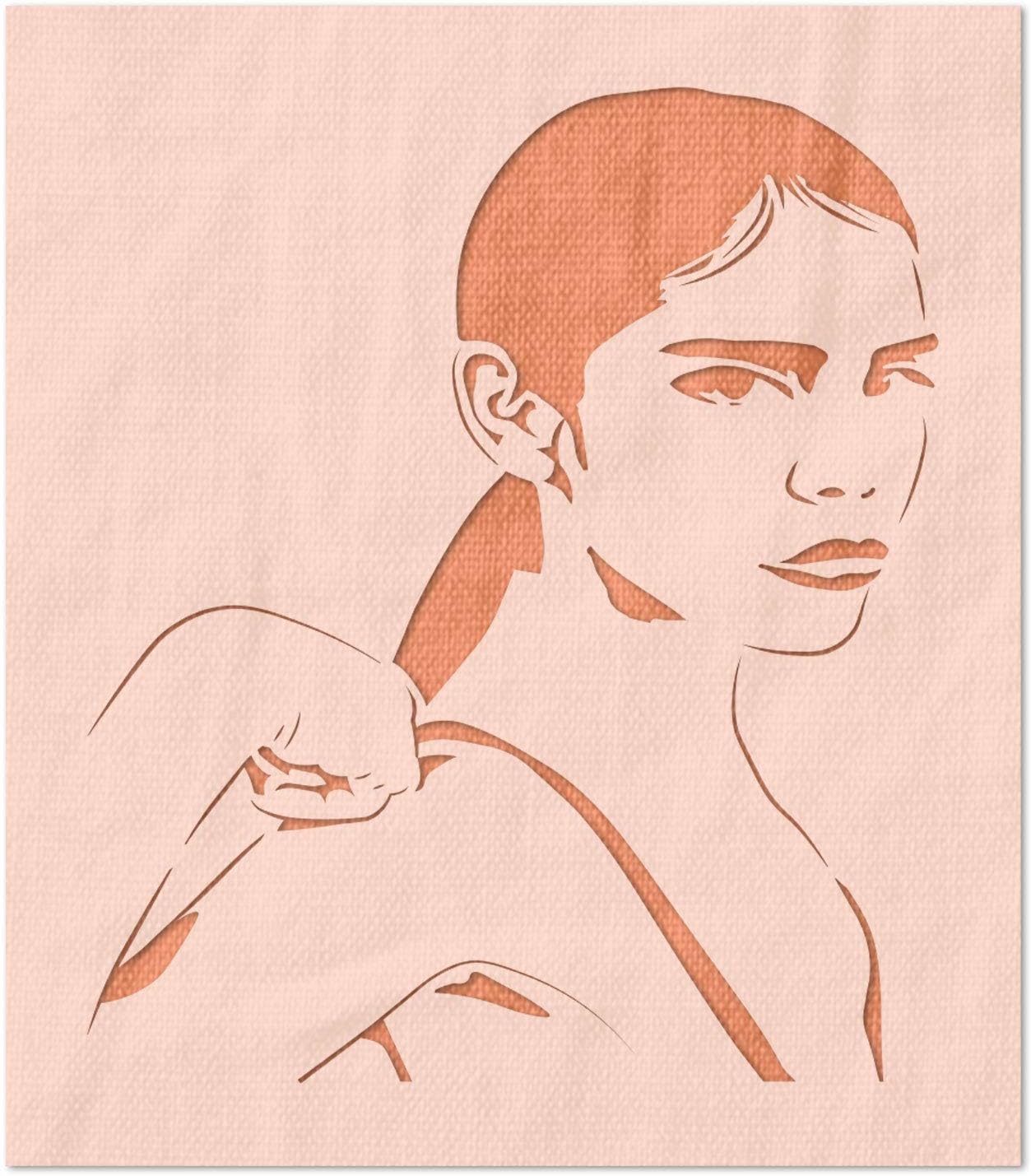 Stencil Stop Strong Woman Stencil - Reusable for DIY Projects, Painting, Drawing, Crafts - 14 Mil Mylar Plastic (15.38 x 18 inches)