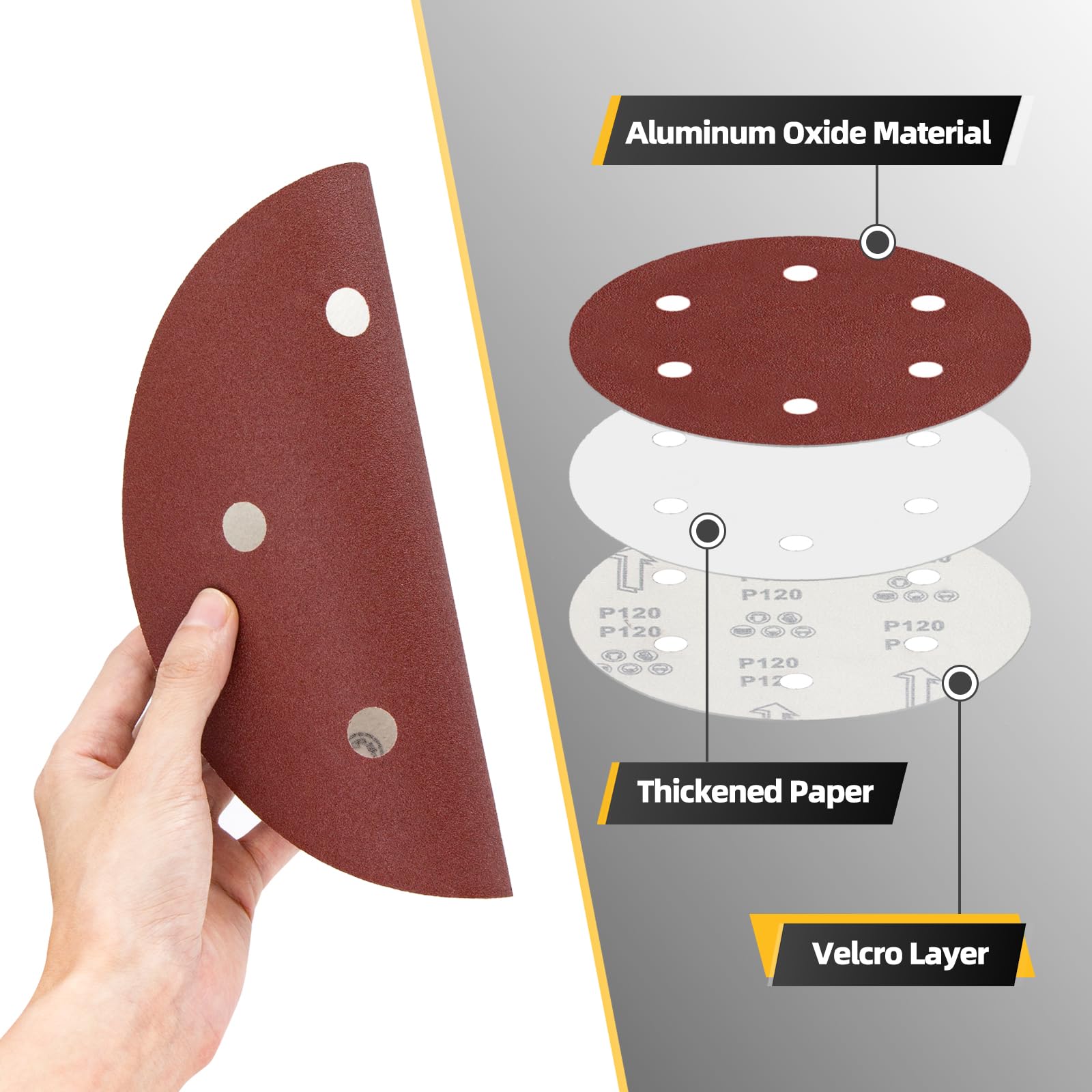 50 Sanding Discs - 9" Grit Set for Drywall Sander -3