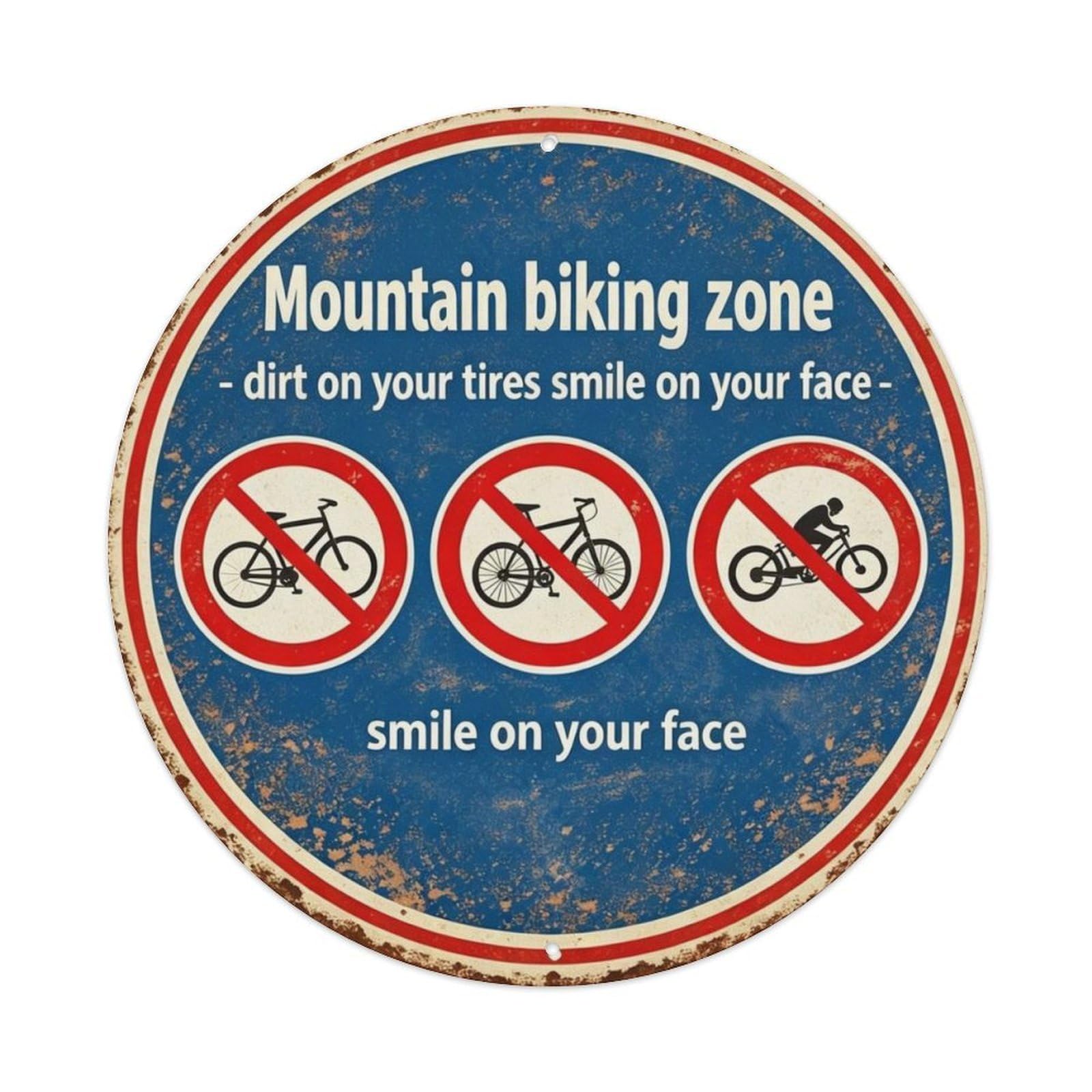Mountain Biking Zone Metal Tin Sign Plaque