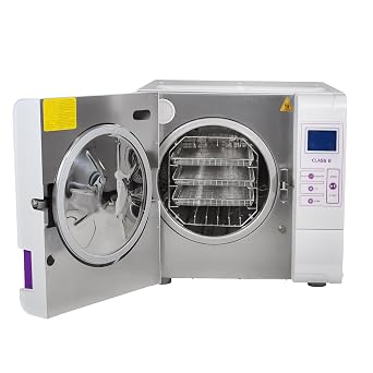 18L Class B Automatic Lab Autoclave Steam Sterilizer 3 Times Pre-Vacuum Bench Table Top Sterilization Machine with Vacuum Drying Function Double-Control Lock JQ-18