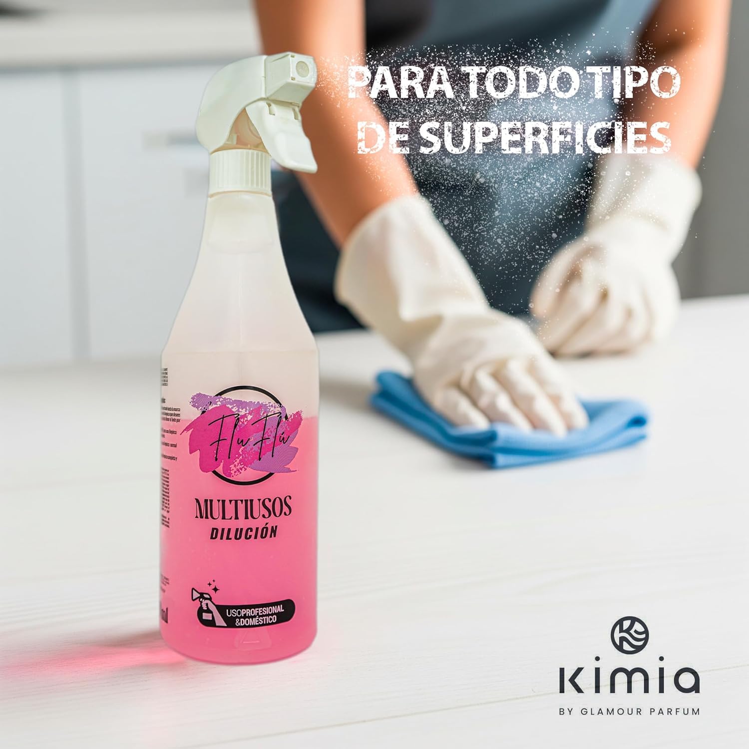 KIMIA - Pack I Love FLUFLÚ Max | Pink 5 L + Neutro 5 L | Fórmula Concentrada | Limpieza Profunda | Multiusos | Suelos, Paredes y Limpia Cristales | Fragancia Duradera