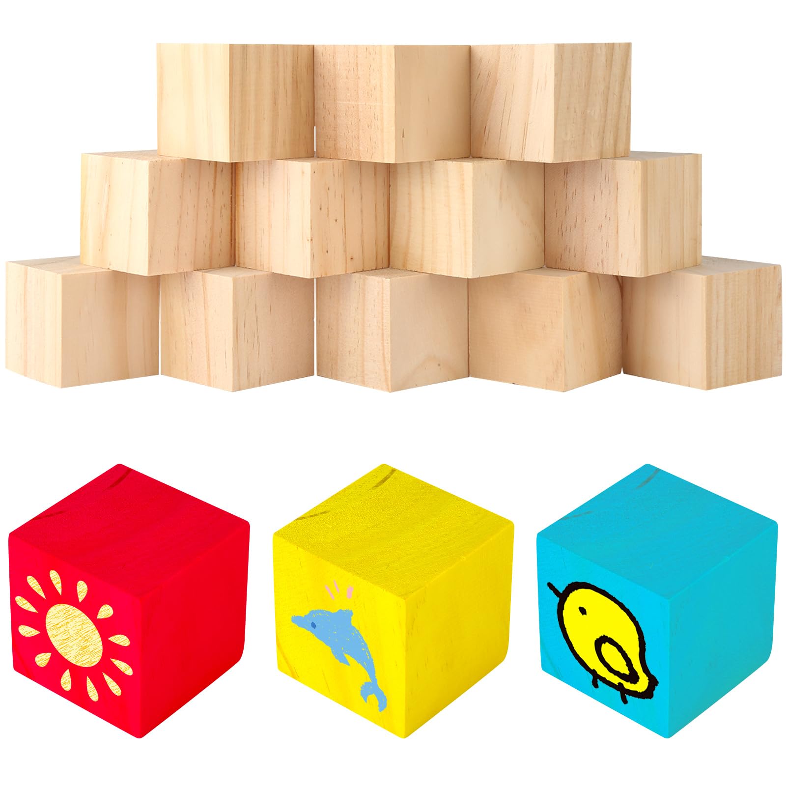 Cubi Di Legno Per Decorazione | 20 Pezzi 5x5x5 Cm | Legno Di Pino Naturale - Foto 10