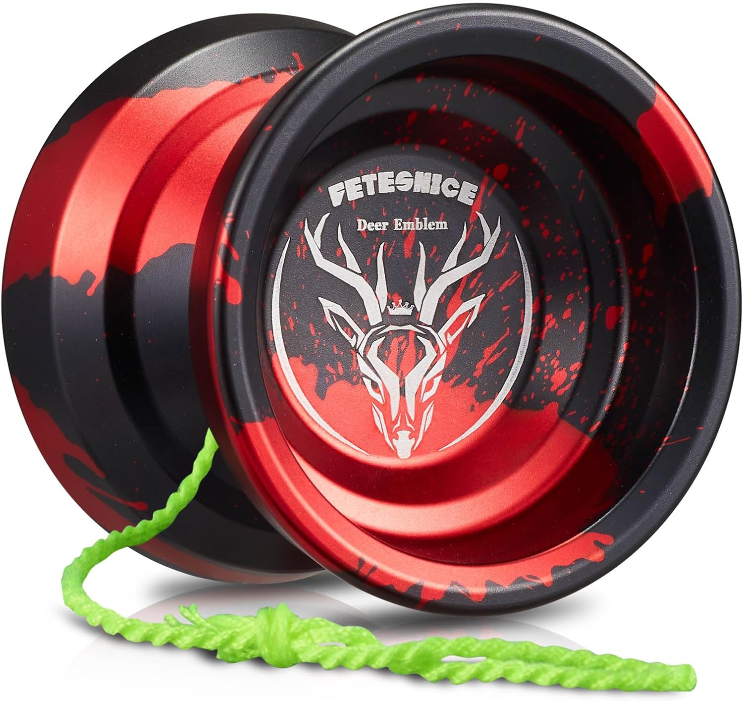 FETESNICE LY10 Yoyo for Kids 8-12 or Above, Responsive Yoyo Professional with Dual Function, Unresponsive Trick Yo yo for Adults with 10 Yo-yo Strings and Removal Bearing Tool (Black-Red)